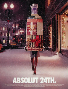 2000 Ad Absolut Vodka 24th Christmas Shawn Michienzi - ORIGINAL ADVERTISING ABS1