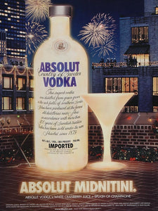 2004 Ad Absolut Midnitini New Years Eve Regis Fialaire - ORIGINAL ABS2