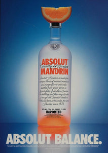 1999 Ad Absolut Mandrin Balance Orange Slice Bronstein - ORIGINAL ABS2