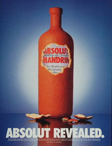 1999 Ad Absolut Mandrin Revealed Bottle Orange Peels - ORIGINAL ADVERTISING ABS2