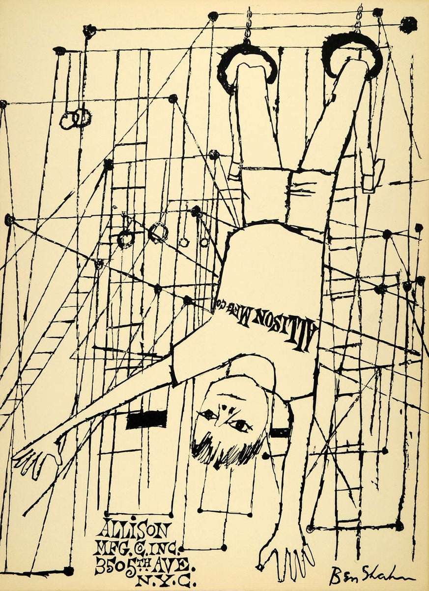 1954 Original Lithograph Ben Shahn Art Allison Manufacturing New