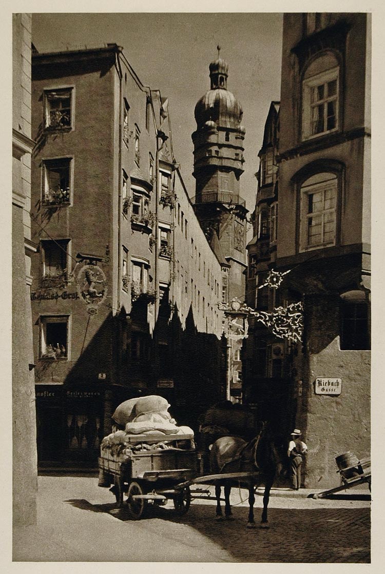 1928 Seilergasse Stadtturm Innsbruck City Tower Austria - ORIGINAL AUS2