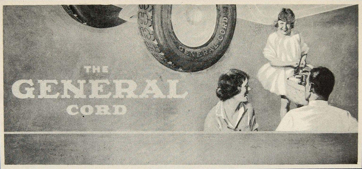 1926 Billboard Ad General Cord Automobile Car Tires - ORIGINAL HISTORI ...