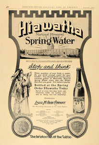1907 Ad Louis M. Park Hiawatha Mineral Spring Water - ORIGINAL ADVERTISING CL4