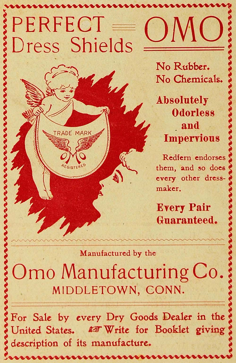1899 Ad Dress Shields Omo Manufacturing Apron Girl Angel Wings Art CM1 –  Period Paper Historic Art LLC