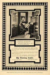 1899 Ad Evening Leader Bldg Newspaper New Haven Ct Advertiser Harold W CM1