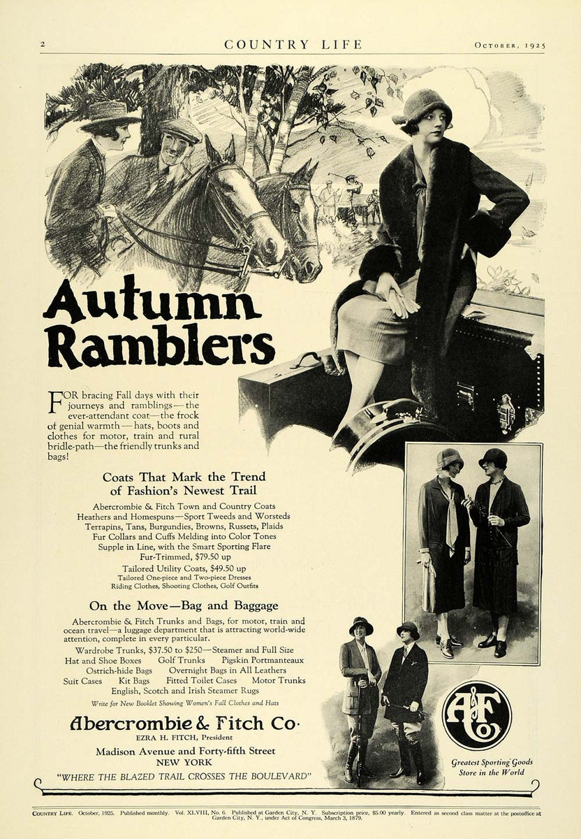 1925 Ad Autumn Ramblers Abercrombie Fitch Horse Jockey Hobby