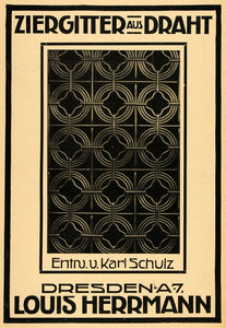 1914 Ad Louis Herrmann Wire Metal Grills Welded Decorative Art Dresden DKU1