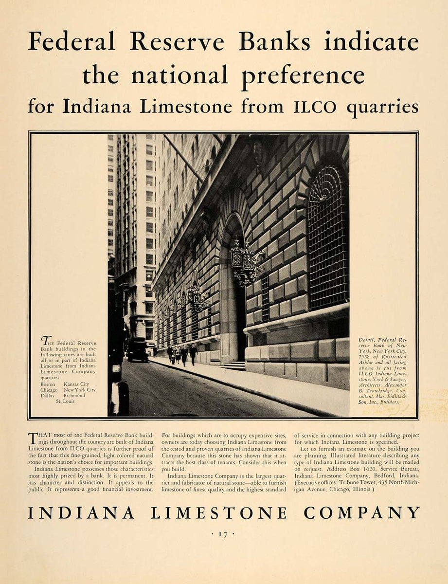 1931 Ad Indiana Limestone Company Construction ORIGINAL ADVERTISING