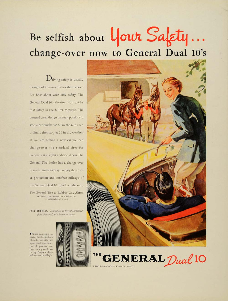 1937 Ad General Tire Rubber Akron Horse Dual 10 Fashion - ORIGINAL FTT ...