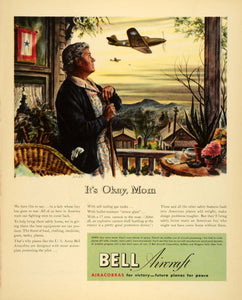 1943 Ad Bell Aircraft Airacobras Plane Aviation Wartime WWII Mother Military FZ5