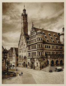 1925 Rathaus Rothenburg ob der Tauber Bavaria Germany - ORIGINAL GER2