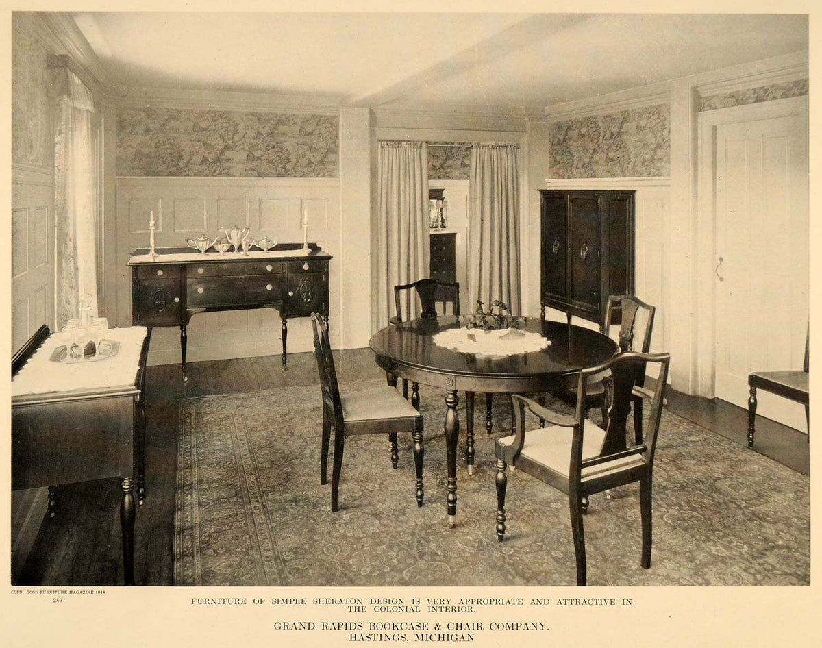 1918 Ad Sheraton Design Colonial Interior Dining Room - ORIGINAL ADVER ...
