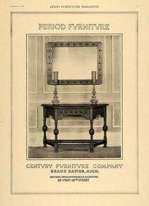 1918 Ad Century Furniture Company Hallway Table Mirror - ORIGINAL GF3