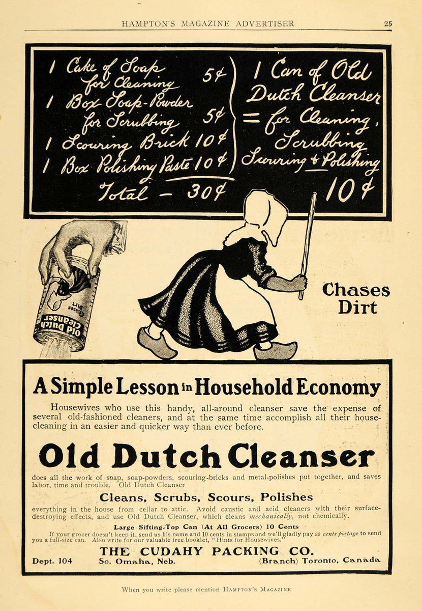 1909 Ad Old Dutch Cleanser Cudahy Packing Pricing Polishes Scrubs
