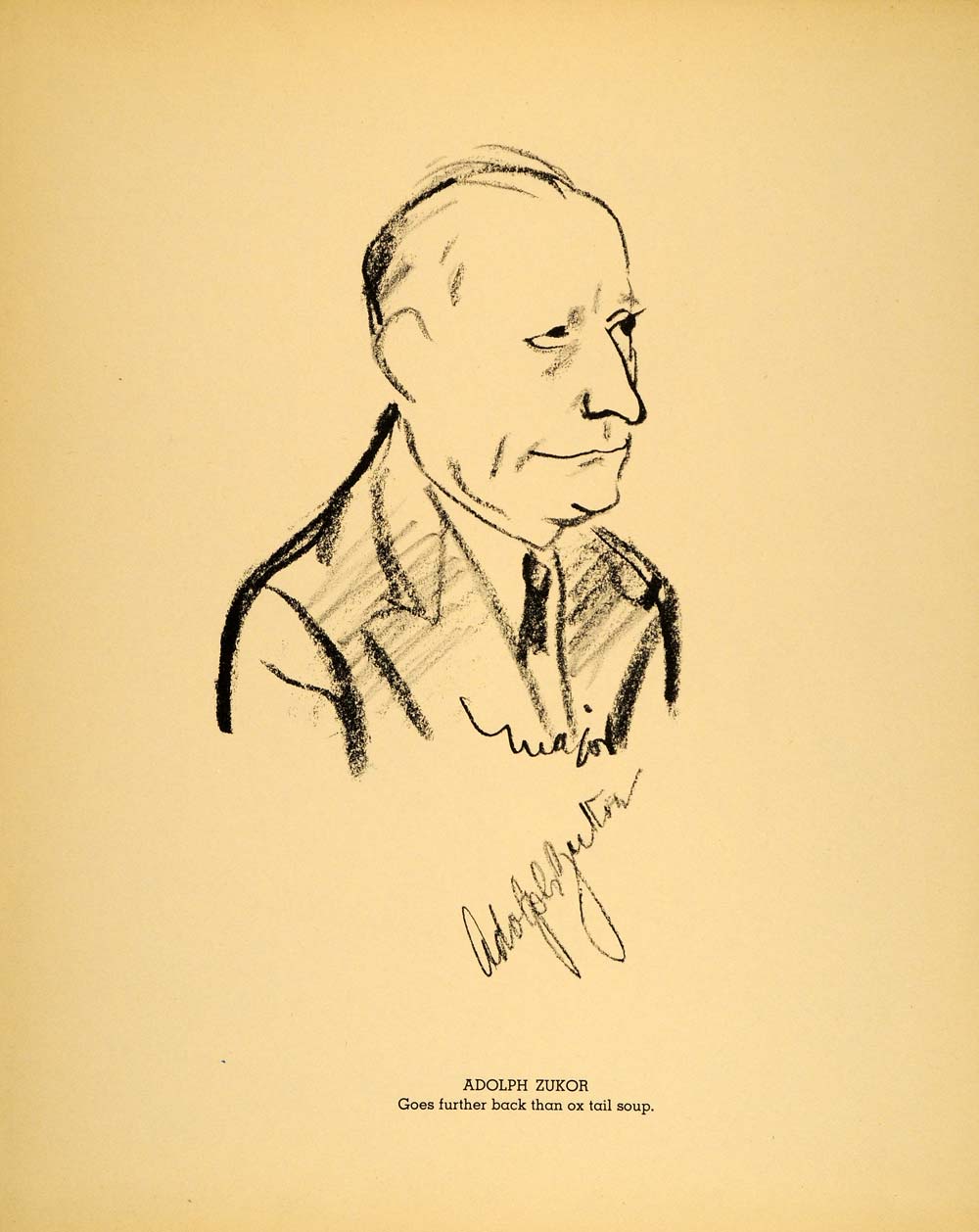 1938 Adolph Zukor Paramount Henry Major Lithograph RARE - ORIGINAL HOL1