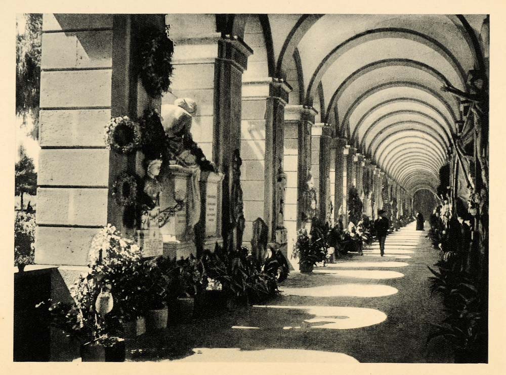 1927 Genoa Italy City Cemetery Cimitero Staglieno Hall - ORIGINAL IT3