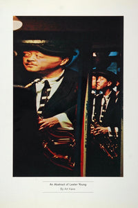 1962 Print Lester Young Prez Saxophone Saxophonist Musician Music Art Kane JAZZ