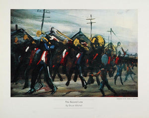 1962 Print Second Line New Orleans Parade Trombone Marching Bruce Mitchell JAZZ