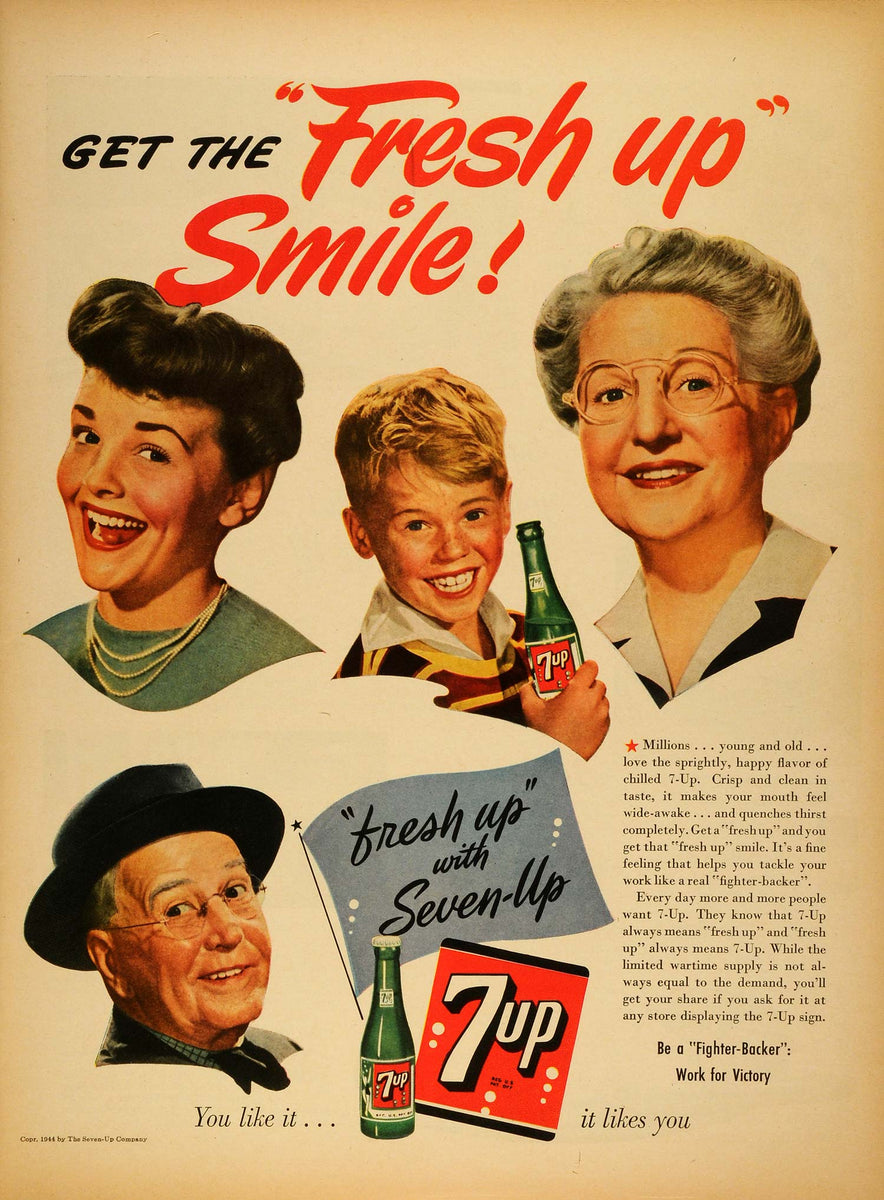 1944 Ad Seven-Up Co 7 Up Logo Soda Lemon Flavored Drink Beverage
