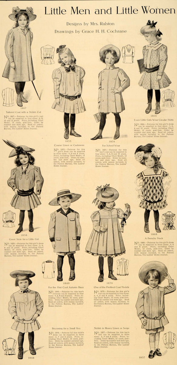 1905 Print Ralston Coat Jacket Frock Cashmere Linen