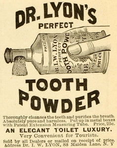 1891 Ad Dr Lyon Perfect Tooth Powder Extension Measuring Tube Dental LHJ6