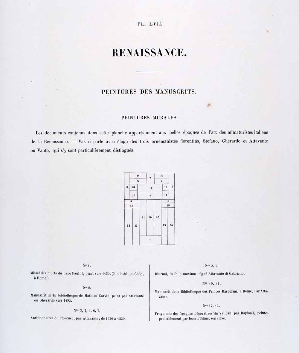 1875 Chromolithograph Renaissance Illumination Border Motif Attavante LOR1