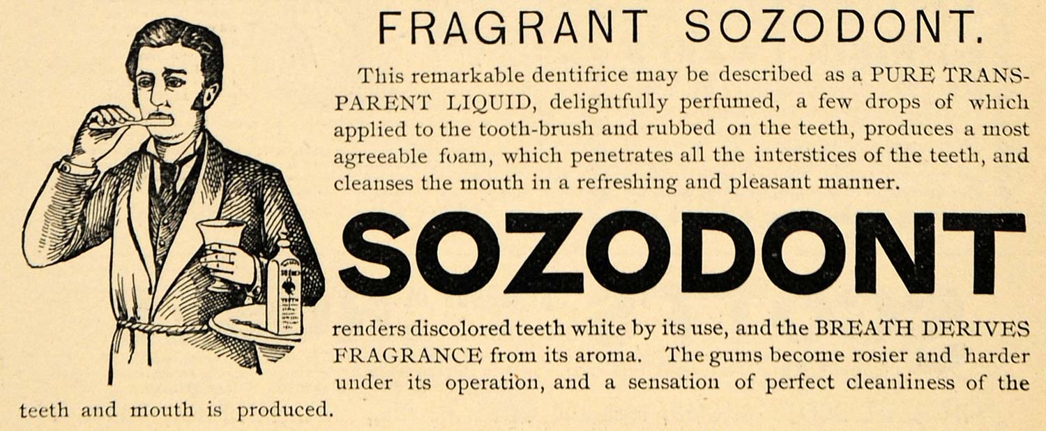 1895 Ad Sozodont Fragrant Liquid Mouth Health Tooth - ORIGINAL ADVERTISING MUN1