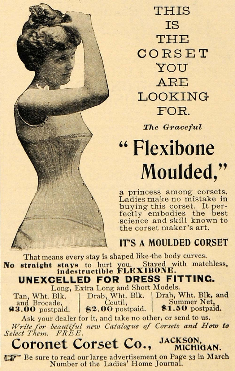 Vintage Corset Girdle Advertisement Ad on Glass Wood Frame RARE