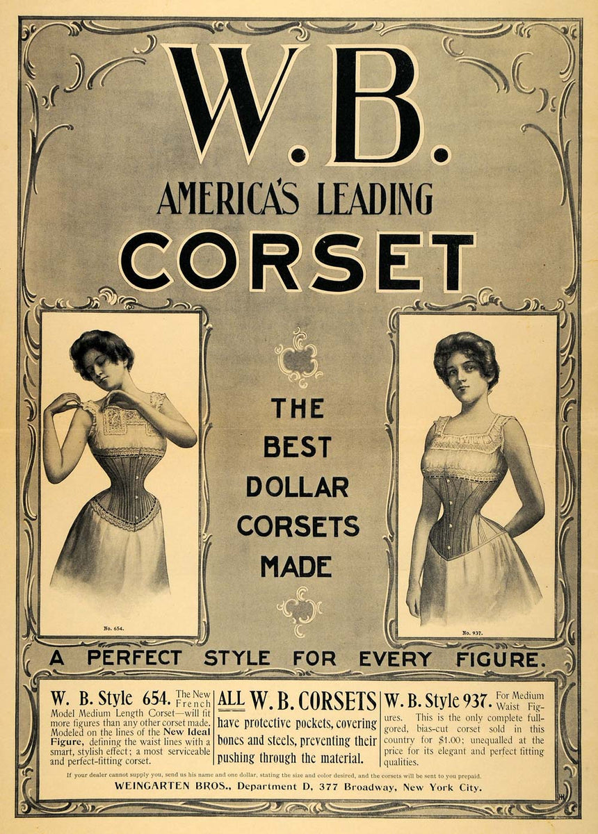 1900 Ad Corsets Victorian Fashion Undergarments ORIGINAL ADVER