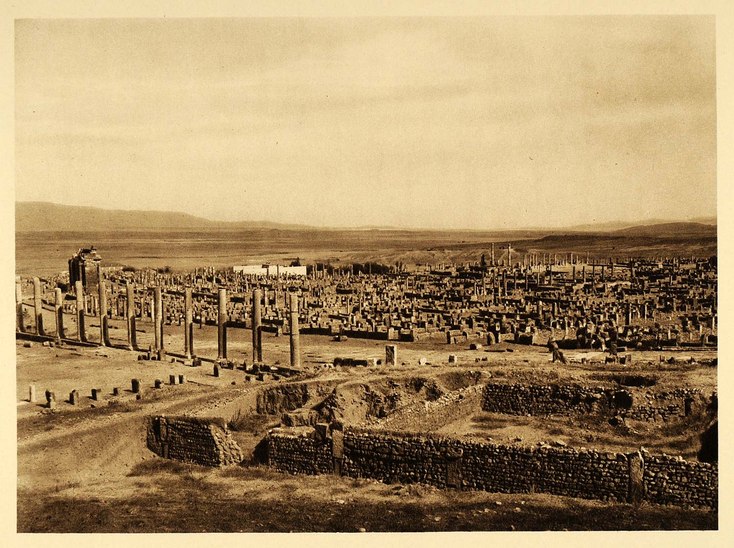 1924 Timgad Algeria Ruins Panorama Lehnert & Landrock - ORIGINAL NAF2