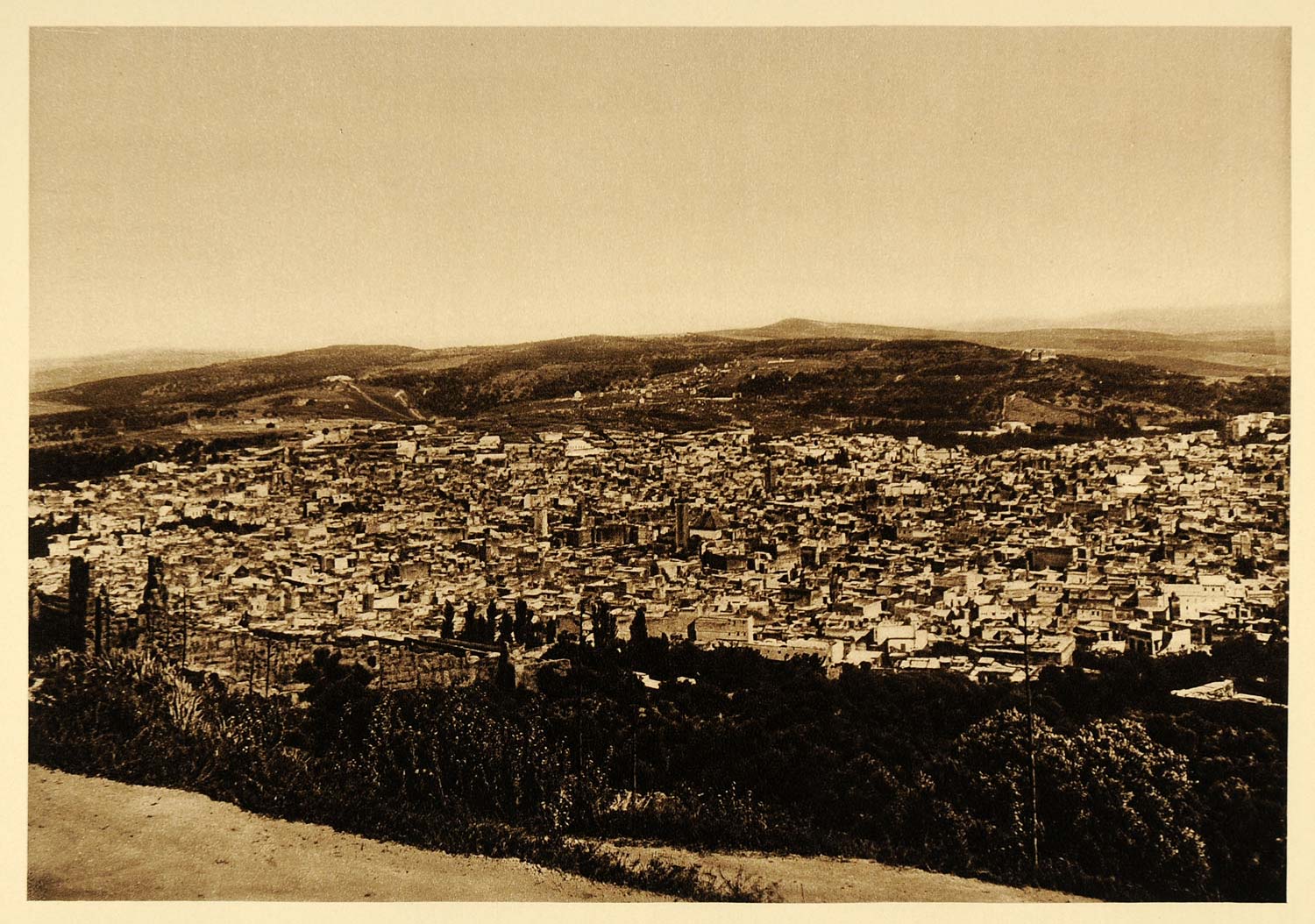1924 Fes Fez Panoramic City View Panorama Morocco NICE - ORIGINAL NAF2