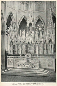 1893 Print Altar St. Patrick's Cathedral New York City ORIGINAL HISTORIC NY2