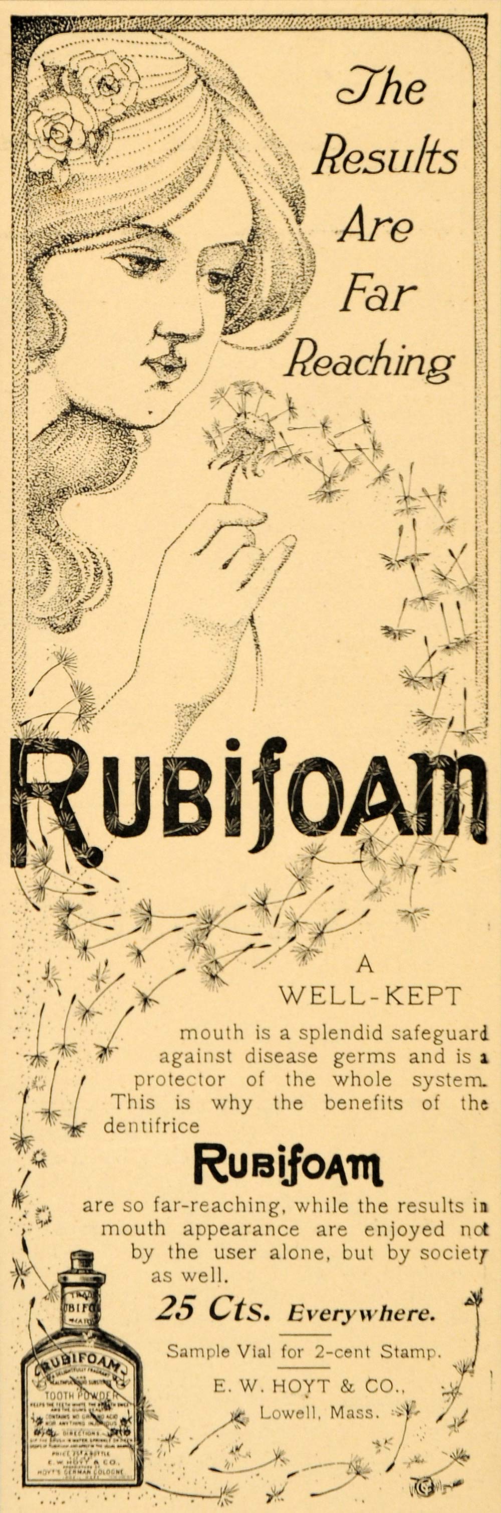 1901 Ad Liquid Dentifrice Rubifoam Tooth Powder Hoyt - ORIGINAL ADVERTISING OD3