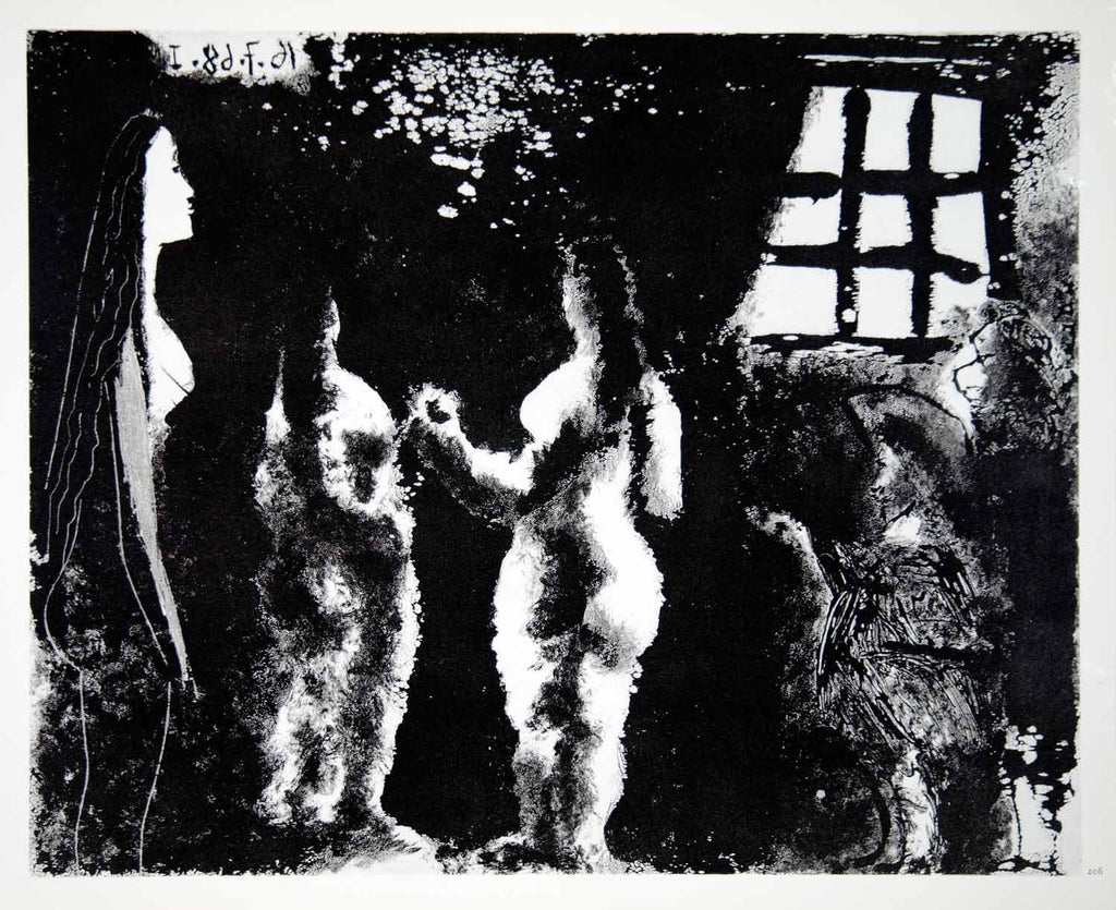 1970 Heliogravure Picasso Art Nude Female Figures Room Window Aquatint P347B - Period Paper
