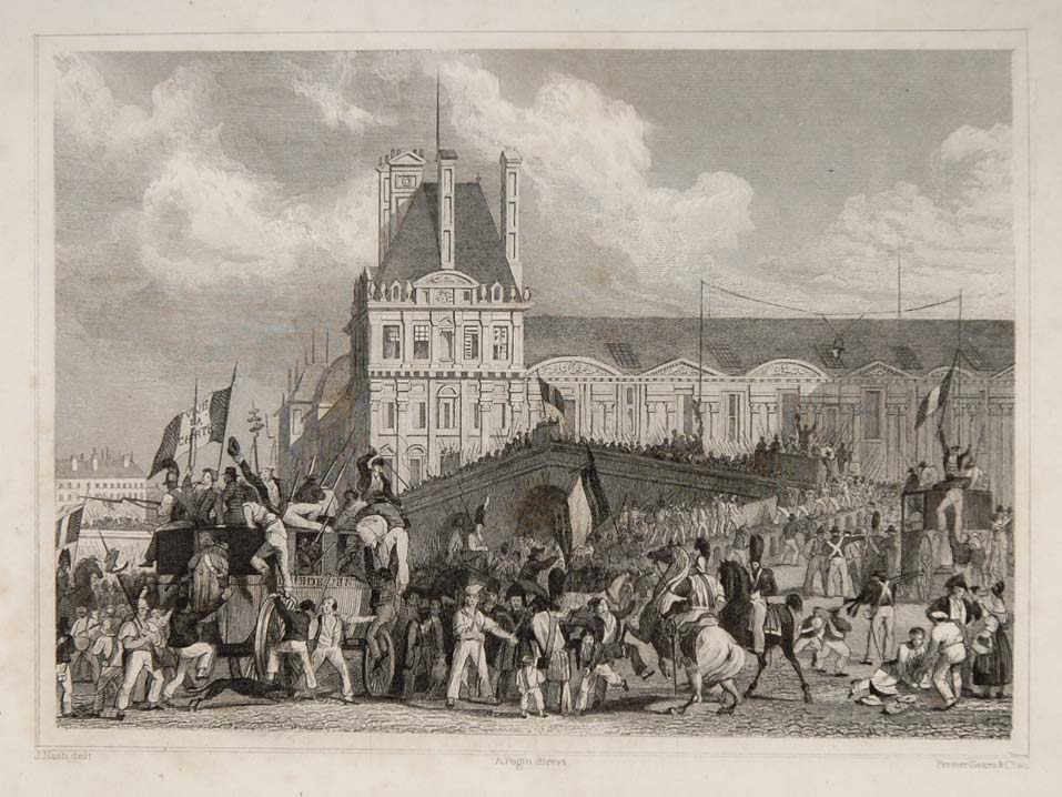 1831 March on Rambouillet Pont Royal Paris Engraving - ORIGINAL PARIS2 ...