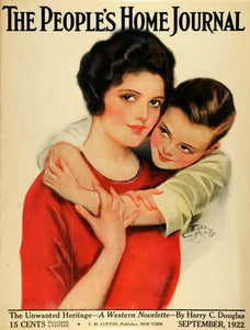 1922 Cover Peoples Home Journal Earl Christy Artwork Mother Child Son PHJ1