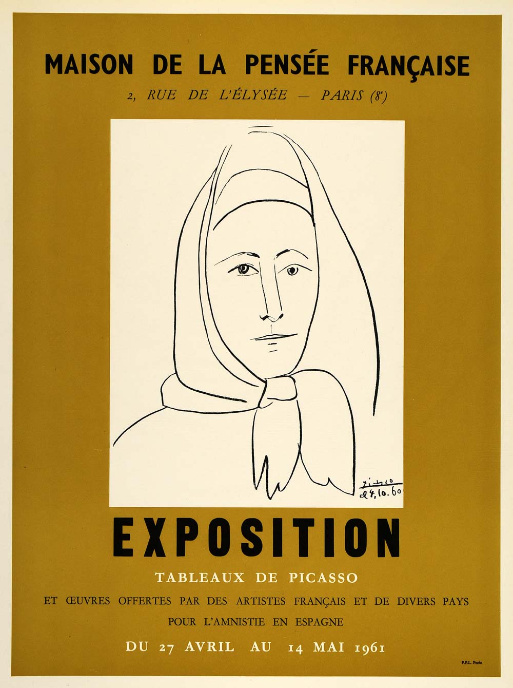 1971 Print Picasso Tableaux Exhibition Paintings 1961 - ORIGINAL PIC3
