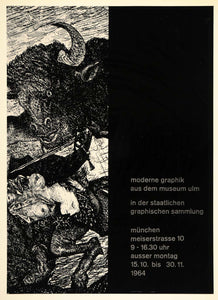 1971 Print Picasso Modern Graphic Art Bull Museum Ulm - ORIGINAL PIC3