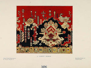 1901 Original Color Print Woven Carpet Rug Design - ORIGINAL PNR4
