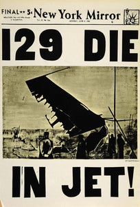 1970 Andy Warhol Plane Crash Jet New York Mirror Print - ORIGINAL POP1