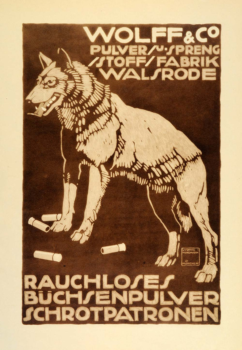 1926 Photogravure Ludwig Hohlwein Wolf Wolff Co. German Poster Art