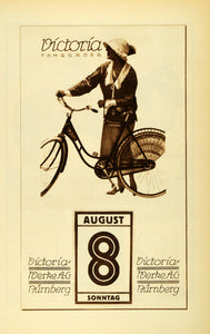 1926 Photogravure Ludwig Hohlwein Victoria Bicycle Calendar German Design Art Ad