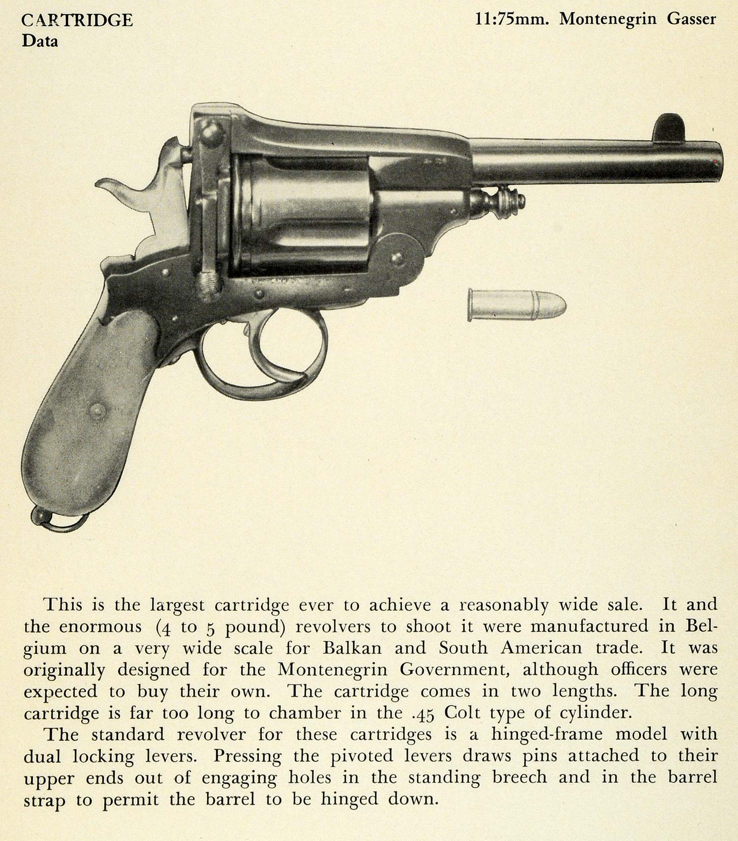 1948 Print Type 11 75 mm Montenegrin Government Gasser Revolver Balkan PR3