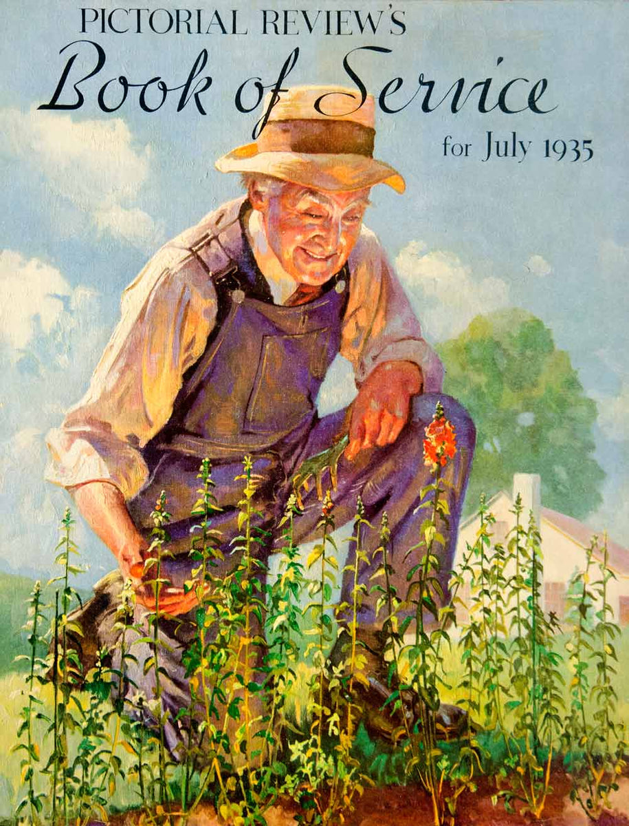 1935 Print Harold N. Anderson Vintage Art Illustration Farmer Farm