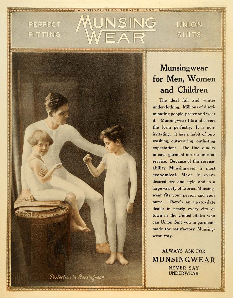 1919 Ad Munsingwear Union Suits Underwear Children Dad - ORIGINAL SEP4 –  Period Paper Historic Art LLC