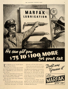 1937 Ad Marfak Lubrication Texaco Lubrication Auto OIl - ORIGINAL SEP4