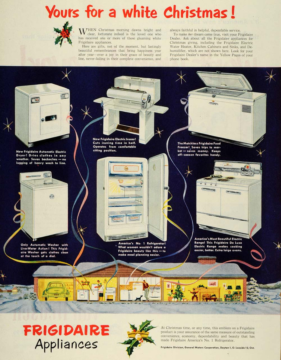 1950 Ad Ironer Food Freezer Washer Dryer Electric Range Frigidaire