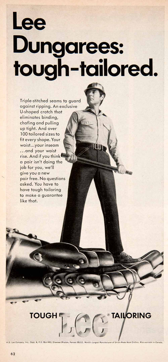 1969 Ad Lee Dungarees Jeans Industrial Construction Clothing