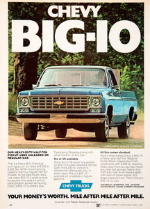 1976 Ad Chevy Chevrolet Big-10 Fleetside Farmer Six Advertisement Truck SF4